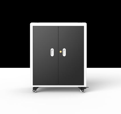 30 AC Steckdosen Laptop-Ladeschrank mit Kühlventilatoren, Lüftungslöchern und deutschen Medizinstandard-Rädern